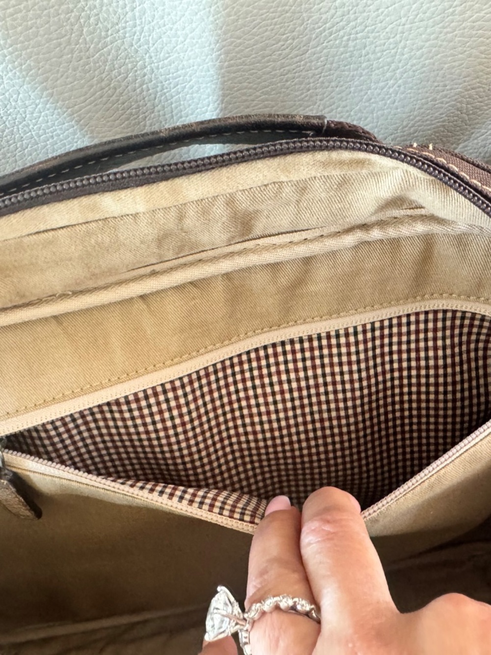 Boconi Leather Computer Bag/Backpack - Picture 4 of 5